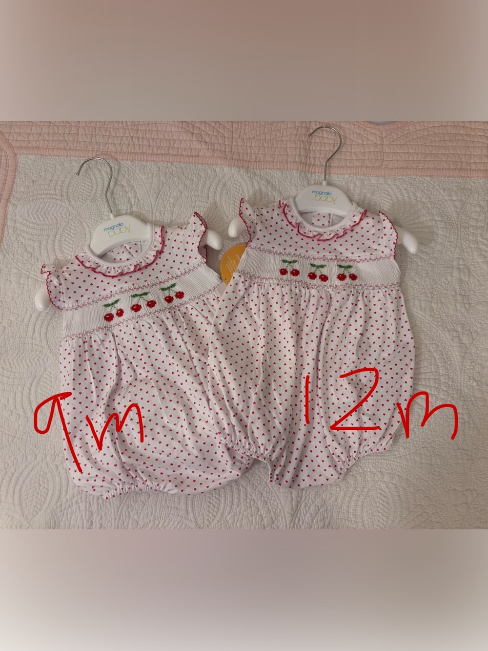 Magnolia Baby Cherry Smocked Bubble